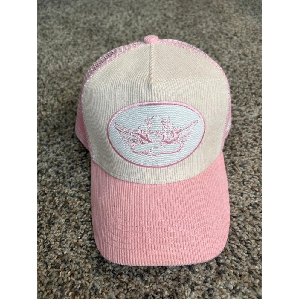 Y2K Boys Lie Trucker Hat Angelcore Corduroy Pink